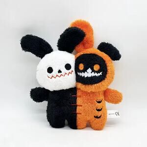 Cute Emo Spooky Halloween Skeleton Rabbit Bunny Plush Toy Stuffed Animal